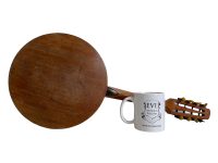 Alternative view of Vintage French Decorative Banjo Guitar Percussion Musical Instrument Damaged Old Needing Refurbishment circa 1920-30's / EVE