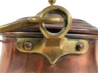 Alternative view of Antique French Copper Brass Hanging Fireplace Cooking Heating Standing Stew Water Flower Pot circa 1960-70's / EVE