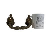 Alternative view of Antique French Heavy Large Ornate Bronze Brass Metal Door Handle Pull Opener Prop Front Entry TWO AVAILABLE c1910's / EVE