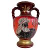 Vintage Greek Hand Painted Red Pitcher Jug Water Milk Vase Flower Pot With Seal circa 1970-80's / EVE