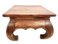 Vintage Thai Small Table Heavy Stand Plinth Wooden Wood Chair Seat Side Flower Pot Display Ornate Substantial Tabouret c1980's / EVE