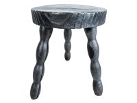 Vintage French Simple Small Stool Table Wooden Wood Chair Seat Side Stand Flower Pot Display Shelf Prop Tabouret circa 1970-80's / EVE