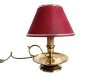 Vintage French Brass Handheld Candle Lamp Design Electric Illuminating Desk Light circa 1980-90's / EVE
