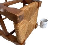 Alternative view of Vintage Tall Rattan Stool French Wooden Wicker Brown Wood Woven Raffia High Chair Seating String Woven Plinth Stand Pot c1970-80's / EVE