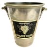 Vintage French Grape Doree Heavy Metal Champagne Wine Ice Bucket Cooler Display Stand Handled Vase Pot c1970-80's / EVE