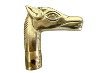 Vintage French Brass Horse Walking Stick Handle Screw On Heavy Ornate circa 1960-70's / English Shop