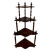 Vintage French Wood Wooden Dark Brown Natural Wood Corner Shelf Shelving Wall Stand Display Plinth Prop circa 1950-1960's / EVE