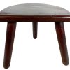 Vintage French Small Wooden Wood Milking Stool Chair Seat Kitchen Table Farm D Shaped Seat Plant Rest Stand Plinth Tabouret c1960-70's / EVE