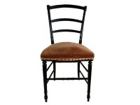 Antique French Black Refurbished Velvet Wooden Wood Padded Chair Stand Display Rest Plinth Seating Prop Decor Napoleon III c1880's / EVE