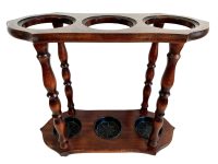 Vintage French Heavy Wood Wooden Umbrella Walking Stick Stand Container Pot Doorway Hallway Decor Tray Cloakroom c1980-90's / EVE