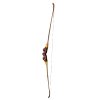 Vintage Indian American Native Wood Wooden Bust Decorative Hand Long Bow Figurine Art Sculpture Carving Archery Chief circa 1970-80's / EVE