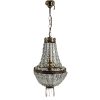 Vintage French Large Light Glass Metal Chandelier Sconce Metal Electric Lamp One Bulb Electric Hanging Pendant c1980-1990's / EVE