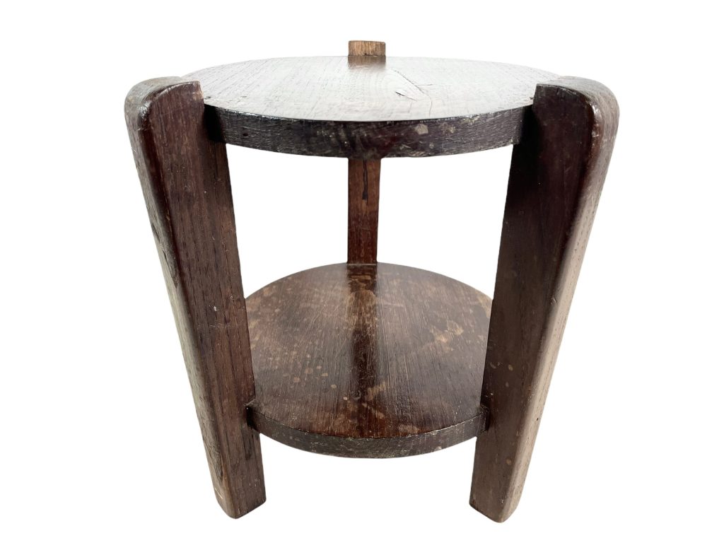 Vintage French Country Cottage Style Small Table Wooden Wood Stand Plinth Flower Pot Display Tabouret c1950-60's / EVE