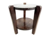 Vintage French Country Cottage Style Small Table Wooden Wood Stand Plinth Flower Pot Display Tabouret c1950-60's / EVE