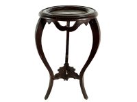 Antique French Tall Plinth Stand Wood Wooden Marble Topped Heavy Tall Ornament Pot Display Presentation Ornate Legs c1900's / EVE