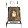 Antique French Screen Paravan Fireguard Gold Black Fire Screen Shield Divider Partition Decor Prop Furniture Chateaux Manoir c1910's / EVE