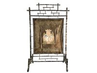 Antique French Screen Paravan Fireguard Gold Black Fire Screen Shield Divider Partition Decor Prop Furniture Chateaux Manoir c1910's / EVE