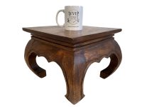 Alternative view of Vintage Thai Small Table Heavy Stand Plinth Wooden Wood Chair Seat Side Flower Pot Display Ornate Substantial Tabouret c1980's / EVE