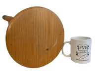 Alternative view of Vintage French Simple Small Stool Table Wooden Wood Chair Seat Side Stand Flower Pot Display Shelf Prop Tabouret circa 1980-90's / EVE