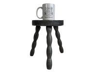 Alternative view of Vintage French Simple Small Stool Table Wooden Wood Chair Seat Side Stand Flower Pot Display Shelf Prop Tabouret circa 1970-80's / EVE