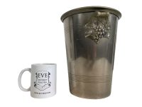 Alternative view of Vintage French Grape Doree Heavy Metal Champagne Wine Ice Bucket Cooler Display Stand Handled Vase Pot c1970-80's / EVE