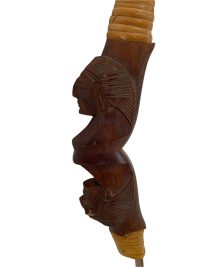 Vintage Indian American Native Wood Wooden Bust Decorative Hand Long Bow Figurine Art Sculpture Carving Archery Chief circa 1970-80’s / EVE 4