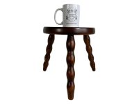 Alternative view of Vintage French Simple Small Stool Table Wooden Wood Chair Seat Side Stand Flower Pot Display Shelf Prop Tabouret circa 1970-80's / EVE