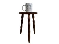 Alternative view of Vintage French Simple Small Stool Table Wooden Wood Chair Seat Side Stand Flower Pot Display Shelf Prop Tabouret circa 1970-80's / EVE