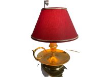 Alternative view of Vintage French Brass Handheld Candle Lamp Design Electric Illuminating Desk Light circa 1980-90's / EVE