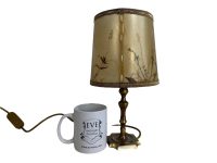 Alternative view of Vintage French Brass Metal Dried Flower Plant Desktop Lamp Electric Illuminating Desk Light circa 1970-80's / EVE