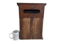 Alternative view of Vintage French Home Made Mail Post Box Postal Postbox Letter Letterbox Mailbox Wall Mounted Wedding Favour c1960-70's / EVE