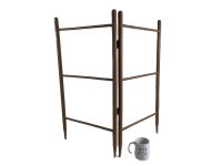 Alternative view of Vintage French Wooden Brown Floor Standing Natural Wood Clothes Hanger Dryer Stand Storage Display Rail Shop Retail Paint c1920-30's / EVE