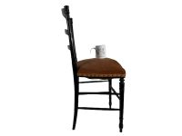 Alternative view of Antique French Black Refurbished Velvet Wooden Wood Padded Chair Stand Display Rest Plinth Seating Prop Decor Napoleon III c1880's / EVE
