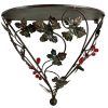 Vintage French Metal Wall Mounted Semi-Circle Berry Bush Vine Shelf Shelving Display Unit Green circa 2000 / EVE
