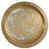 Vintage Moroccan Arabian Brass Circular Tray Plate Dish Charger Serving Wall Hanging Display Trivet Stand Coaster circa 1970's / EVE