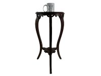 Alternative view of Antique French Tall Plinth Stand Wood Wooden Marble Topped Heavy Tall Ornament Pot Display Presentation Ornate Legs c1900's / EVE