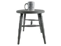 Alternative view of Vintage French Upcycled Grey Side Table Plant Stand Plinth Wooden Flower Pot Ornament Display Shelf Prop Design Tabouret c1960-70's / EVE