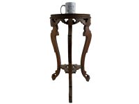 Alternative view of Antique French Wooden Brown Wood Tall Plinth Table Side Stand Display Rest Prop Home Decor Display Design Tabouret Prop c1910-20's / EVE