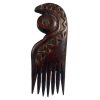 Vintage African Hair Comb Hair Afro Pick Detailed Carved Wood Primitive Sculpture Carving Tribal Art Decor c1950-60's / EVE