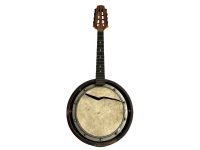Vintage French Decorative Banjo Guitar Percussion Musical Instrument Damaged Old Needing Refurbishment circa 1920-30's / EVE