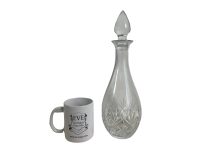 Alternative view of Vintage French Wine Water Spirits Clear Glass Crystal Caraffe Drinks Table Decanter Jug circa 1970-80's / EVE