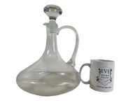 Alternative view of Vintage French Wine Water Spirits Clear Glass Hand Blown Caraffe Drinks Table Decanter Jug circa 1980's / EVE