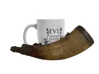 Alternative view of Antique French Decorative Non Functioning Pistol Musket Gun Shot Powder Filling Shotgun Ornament Display Man Cave Horn Rusty c1920's / EVE