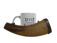 Alternative view of Antique French Decorative Non Functioning Pistol Musket Gun Shot Powder Filling Shotgun Ornament Display Man Cave Horn Rusty c1920's / EVE