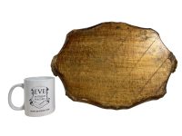 Alternative view of Antique Italian Florentine Florence Gold Wood Ornately Decorated Small Serving Lap Tray Handled Decoration c1910-20's / EVE