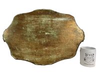 Alternative view of Antique Italian Florentine Florence Gold Wood Ornately Decorated Small Serving Lap Tray Handled Decoration c1910-20's / EVE
