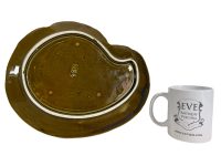 Alternative view of Antique French Majolica Plate Dish Server Artichoke Vegetable Decorative Glazed Earthenware Ceramic Green Blue c1910-20s / EVE