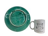 Alternative view of Antique French Majolica Plate Dish Server Asparagus Vegetable Decorative Glazed Earthenware Ceramic Green Blue c1910-20s / EVE