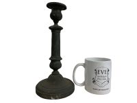 Alternative view of Antique French Dark Metal Standing Regal Candle Candlestick Candelabra Stick Pedestal Ornament Stand Decor c1900's / EVE