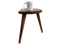 Alternative view of Vintage Stool French Traditional D Style Long Leg Normandy Milking Chair Plant Pot Stand Plinth D Seat Tabouret Rustic c1960-70's / EVE